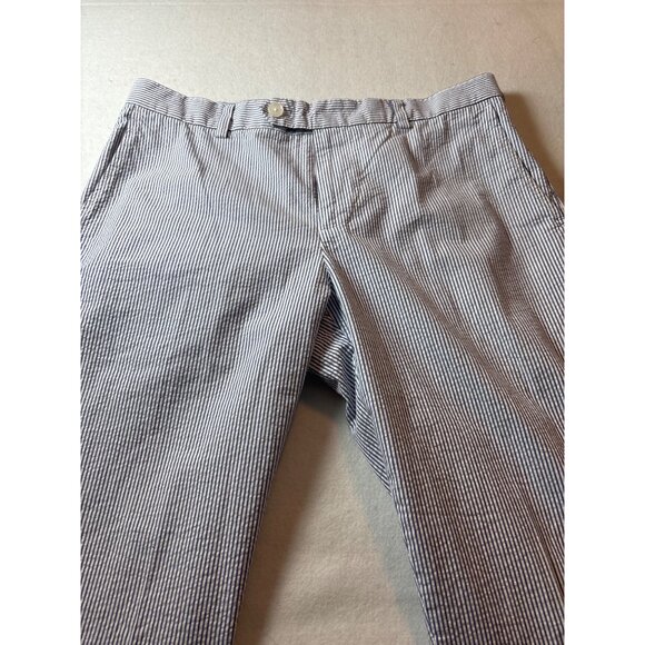 Brooks Brother Seersucker Striped Mens Pants Size 34x34 Blue & White Cotton - Picture 4 of 11